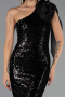 Abendkleid Lang Schuppig Schwarz ABU6559