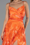 Abschlusskleid In Übergröße Lang Orange ABU6558