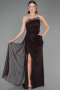 Abendkleid Lang Spitze Braun ABU6562