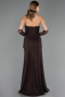 Abendkleid Lang Spitze Braun ABU6562