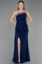 Abendkleid Lang Spitze Marineblau ABU6562