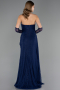 Abendkleid Lang Spitze Marineblau ABU6562