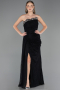 Abendkleid Lang Spitze Schwarz ABU6562