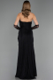 Abendkleid Lang Spitze Schwarz ABU6562