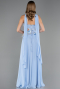 Abendkleid Lang Chiffon Eisblau ABU6391