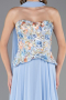Abendkleid Lang Chiffon Eisblau ABU6391