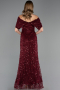 Abschlusskleid Lang Spitze Weinrot ABU6119
