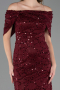 Abschlusskleid Lang Spitze Weinrot ABU6119