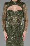 Abendkleid Lang Perlenbesetzt Khaki ABU6564