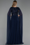 Abendkleid Lang Chiffon Marineblau ABU6566