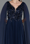 Abendkleid Lang Chiffon Marineblau ABU6566