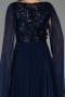 Abendkleid Lang Chiffon Marineblau ABU6566