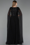 Abendkleid Lang Chiffon Schwarz ABU6566