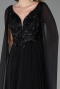 Abendkleid Lang Chiffon Schwarz ABU6566
