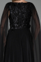 Abendkleid Lang Chiffon Schwarz ABU6566