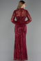 Abendkleid Lang Perlenbesetzt Weinrot ABU6567