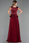 Abendkleid Lang Chiffon Weinrot ABU6568