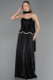 Abendkleid Lang Chiffon Schwarz ABU6570