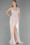 Abschlusskleid Lang Chiffon Beige ABU6622