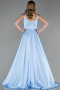 Abschlusskleid Lang Satin Eisblau ABU6572