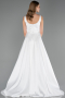 Abschlusskleid Lang Satin Weiß ABU6572