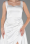 Abschlusskleid Lang Satin Weiß ABU6572