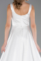 Abschlusskleid Lang Satin Weiß ABU6572