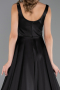 Abschlusskleid Lang Satin Schwarz ABU6572