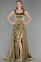 Abschlusskleid Lang Satin Öl Grün ABU6572