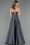 Abschlusskleid Lang Satin Anthrazit ABU6573