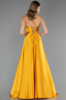 Abschlusskleid Lang Satin Senfgelb ABU6573