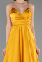 Abschlusskleid Lang Satin Senfgelb ABU6573