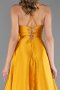 Abschlusskleid Lang Satin Senfgelb ABU6573