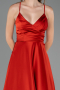 Abschlusskleid Lang Satin Ziegelrot ABU6573