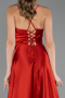 Abschlusskleid Lang Satin Ziegelrot ABU6573