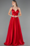 Abschlusskleid Lang Satin Rot ABU6573