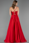 Abschlusskleid Lang Satin Rot ABU6573