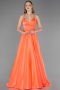 Abschlusskleid Lang Satin Koralle ABU6573