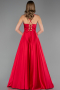 Abschlusskleid Lang Satin Kirschrot ABU6573