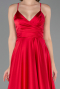 Abschlusskleid Lang Satin Kirschrot ABU6573
