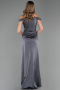 Abendkleid im Meerjungfrau-Stil Lang Satin Anthrazit ABU6574