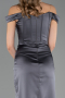 Abendkleid im Meerjungfrau-Stil Lang Satin Anthrazit ABU6574