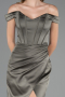 Abendkleid im Meerjungfrau-Stil Lang Satin Khaki ABU6574