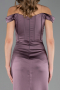 Abendkleid im Meerjungfrau-Stil Lang Satin Lavendel ABU6574