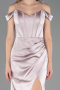 Abendkleid im Meerjungfrau-Stil Lang Satin Nerzbraun ABU6574