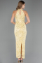 Abschlusskleid Lang Spitze Gelb ABU6578