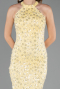 Abschlusskleid Lang Spitze Gelb ABU6578