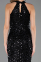 Abschlusskleid Lang Spitze Schwarz ABU6578