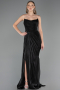 Abschlusskleid Lang Chiffon Schwarz ABU6580