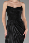 Abschlusskleid Lang Chiffon Schwarz ABU6580